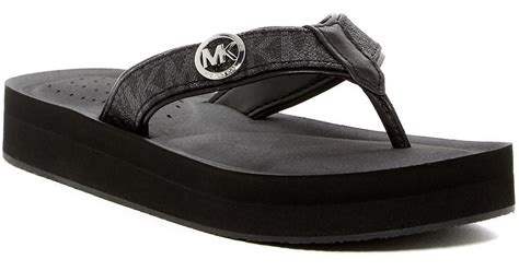 michael kors black lace up flip flops|Michael Kors black sandals sale.